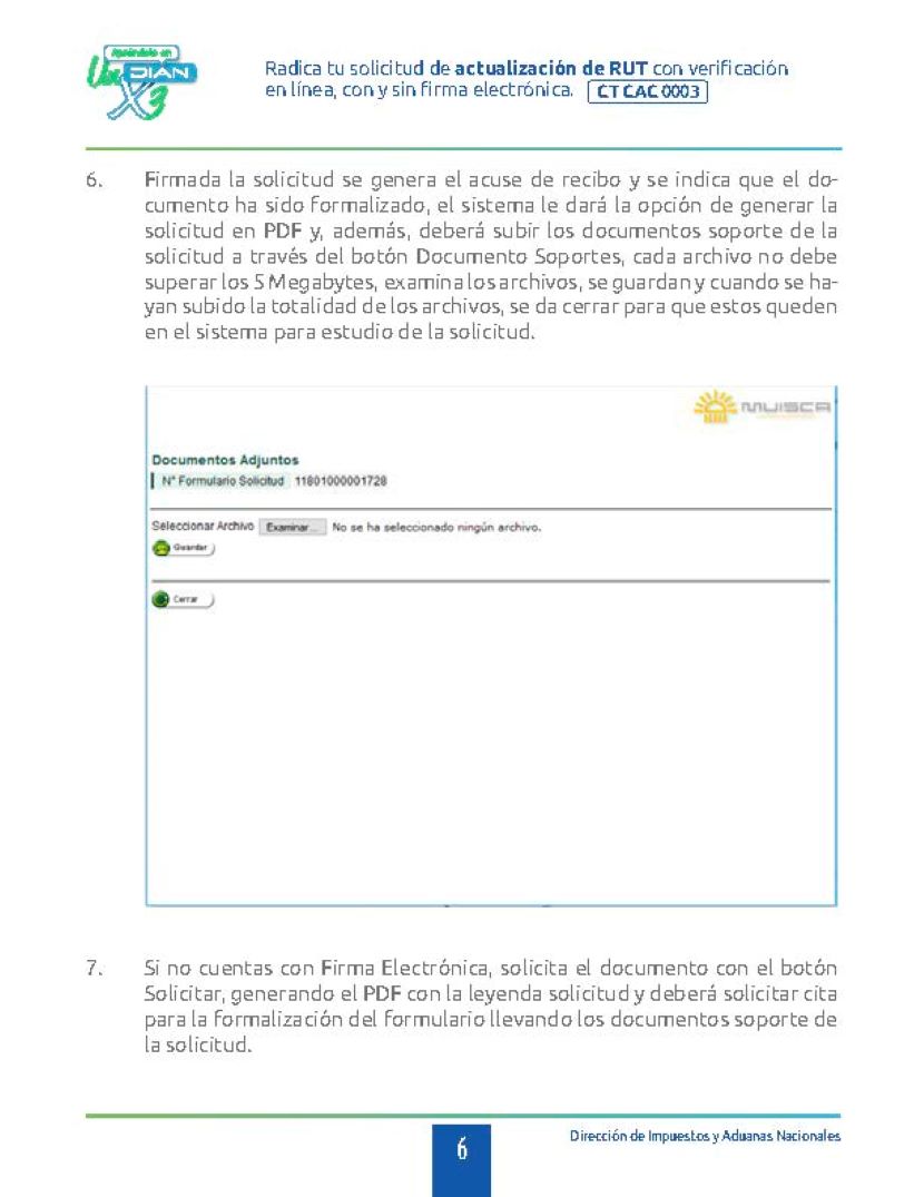 Paso a paso Actualización RUT sujetas a verificación