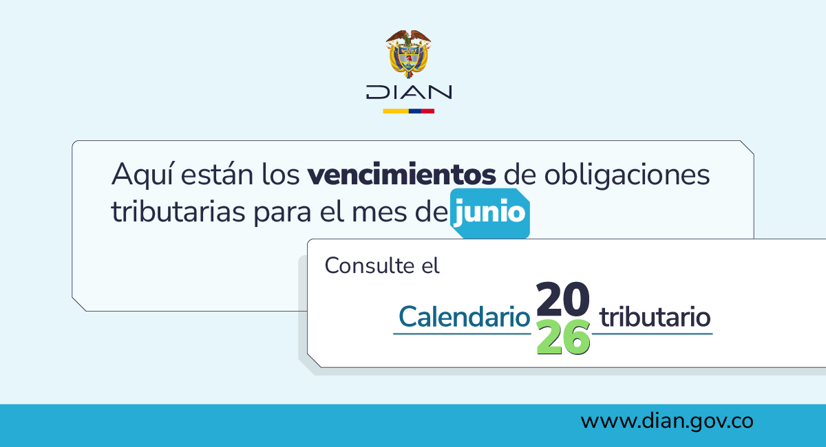 Vencimientos tributarios en junio de 2026