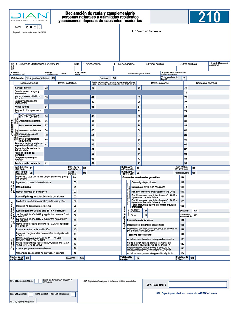 Formulario 210